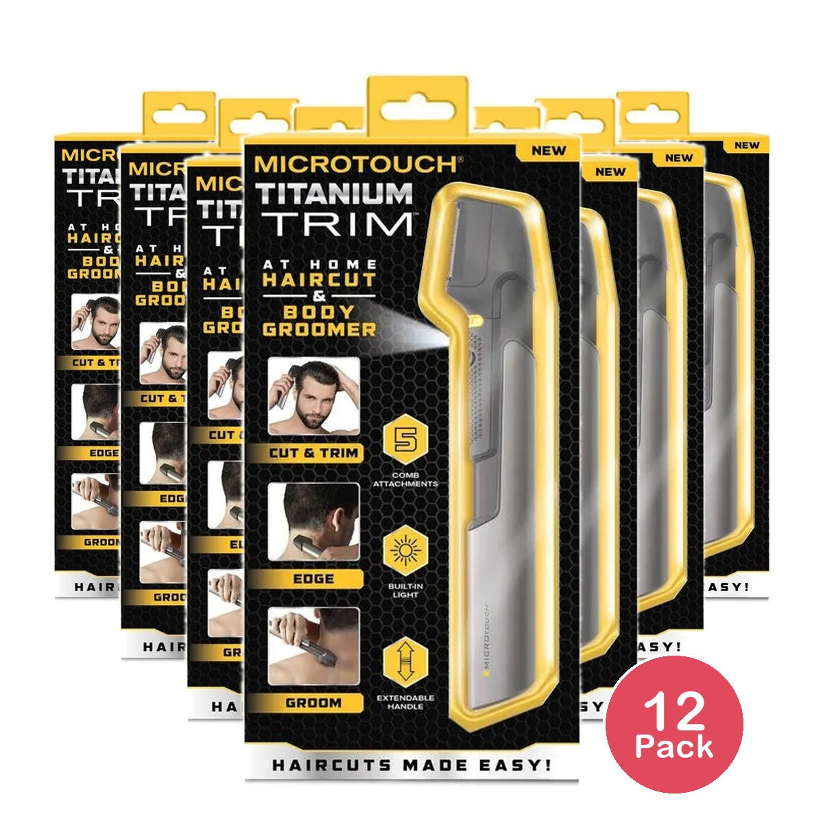 Micro Touch Titanium Trim Hair And Body Groomer Tool 6.4Oz (Pack of 12)