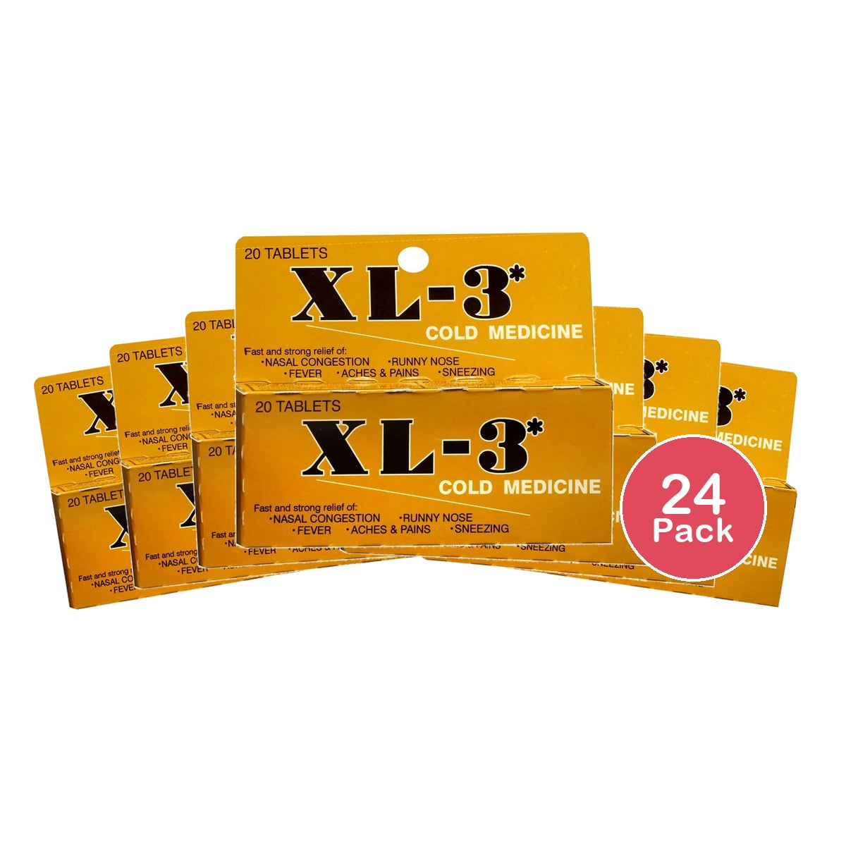 Midway XL-3 Cold Medicine Tablets 20 Ct (Pack of 24)