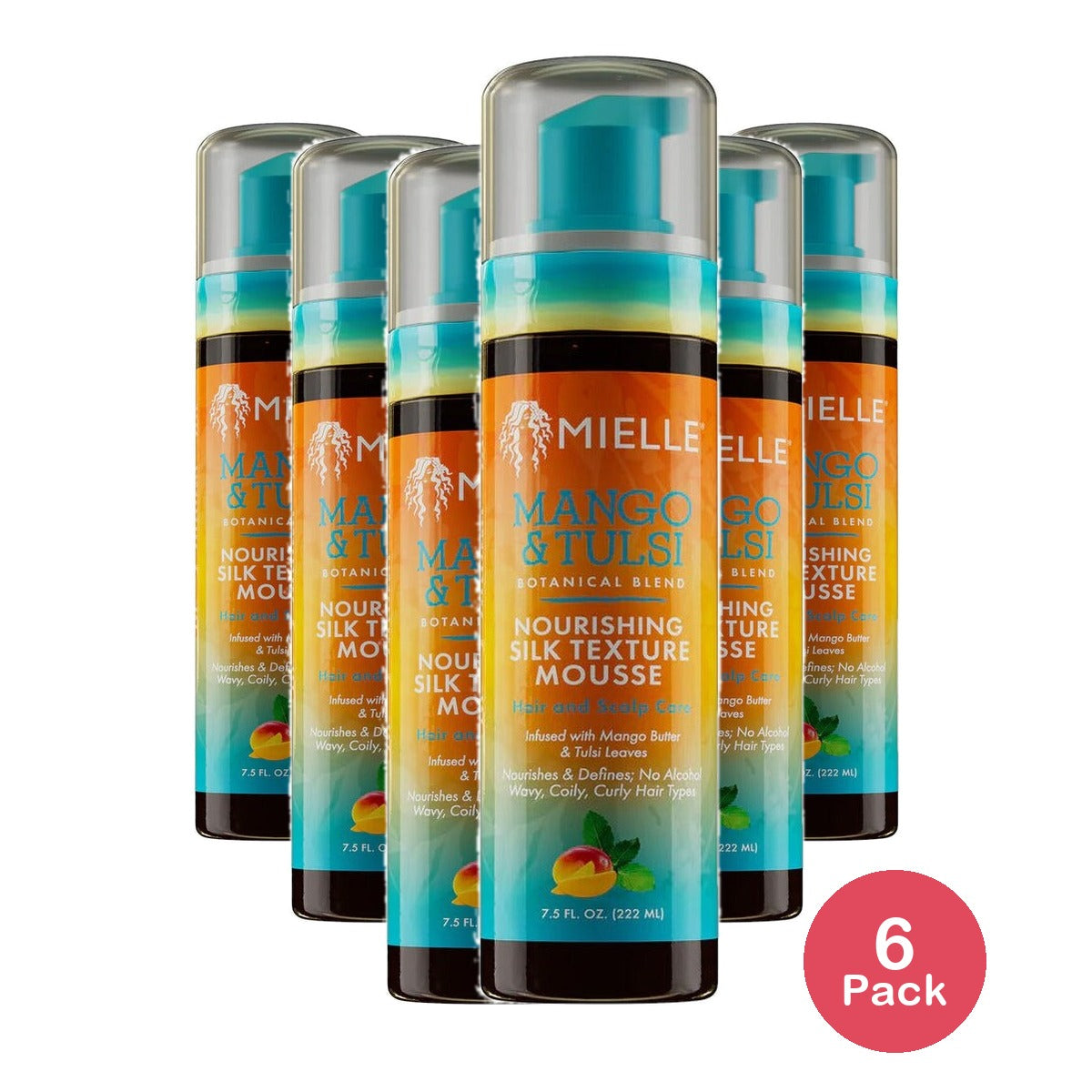 Mielle Mango & Tulsi Nourishing Silk Texture Mousse 7.5 Oz (Pack of 6)