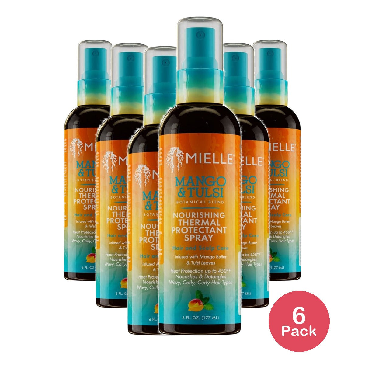 Mielle Mango & Tulsi Nourishing Thermal Protectant Spray 6 Oz (Pack of 6)