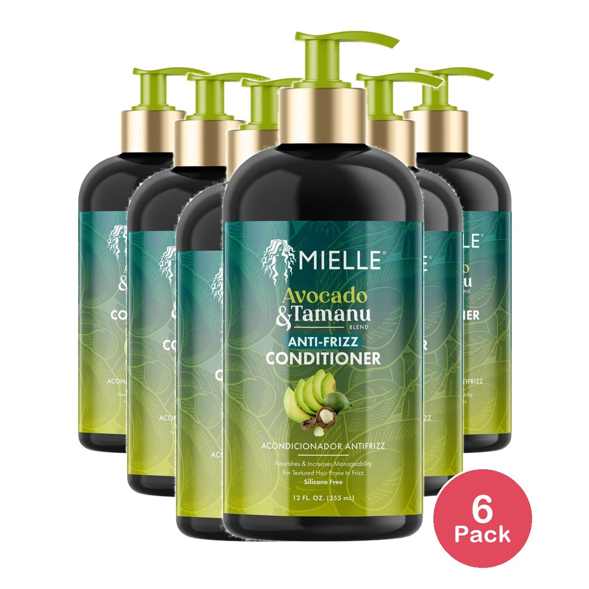 Mielle Organics Avocado & Tamanu Anti-Frizz Conditioner 12 Oz (Pack of 6)