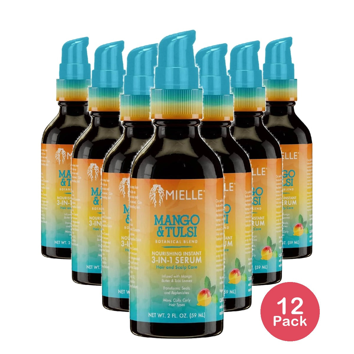 Mielle Organics Mango & Tulsi 3-N-1 Serum 2 Oz (Pack of 12)