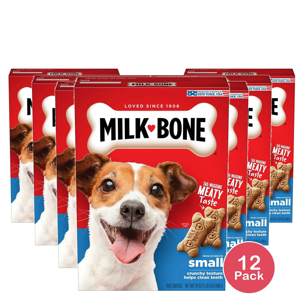 Milk Bone Crunchy Texture Snacks for Small Dogs Teeth Clean 24Oz (Pack of 12)