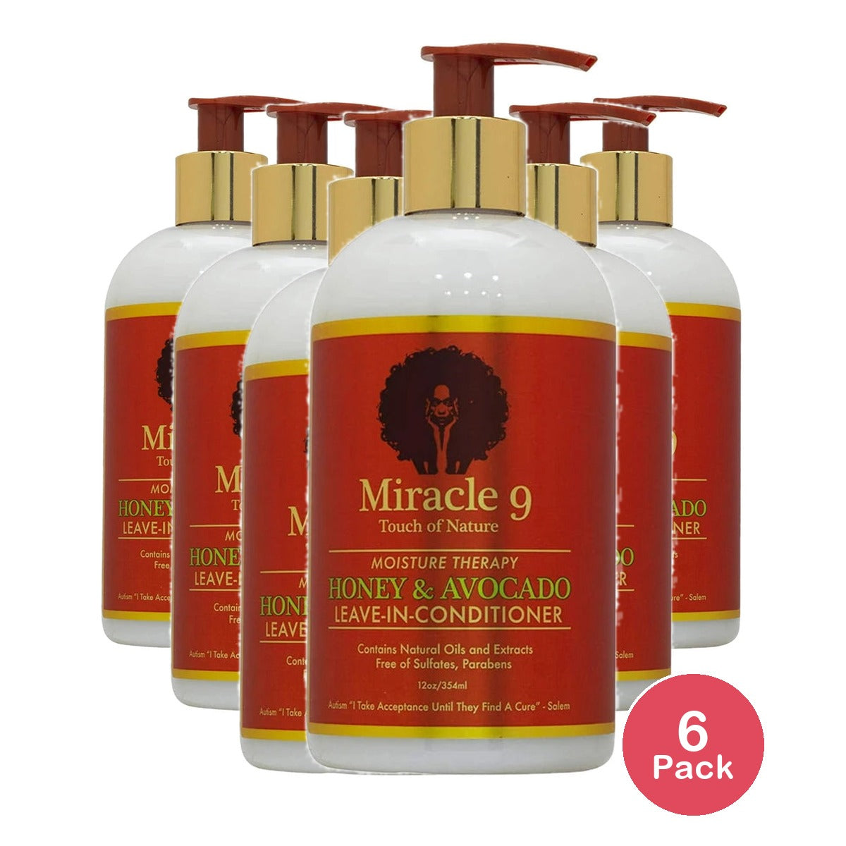 Miracle 9 Moisture Therapy Honey & Avocado Leave-In-Conditioner 12 Oz (Pack of 6)