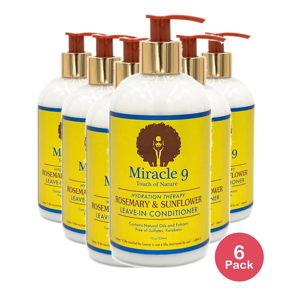 MIRACLE 9 ROSEMARY & SUNFLOWER LEAVE-IN CONDITIONER 12 Oz (Pack of 6)