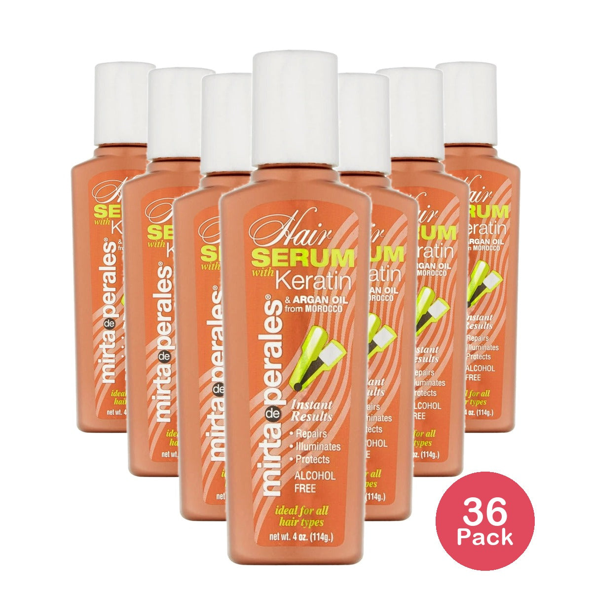 Mirta de Perales Keratin Shine Enhancing Hair Serum with Argan Oil from Morocco 4 Oz (Pack of 36)