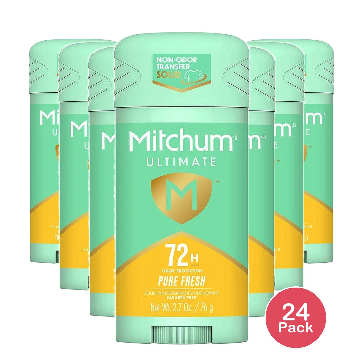 Mitchum Women's 72-Hour Solid Deodorant Pure Fresh 2.7 Oz (Pack of 24)