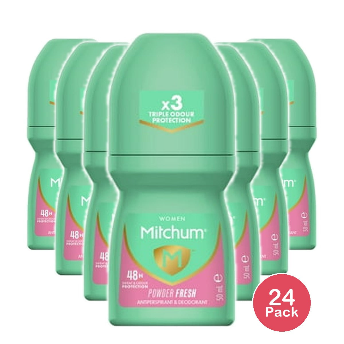 Mitchum Women's Triple Odor Protection Roll-On 1.7 Oz (Pack of 24)