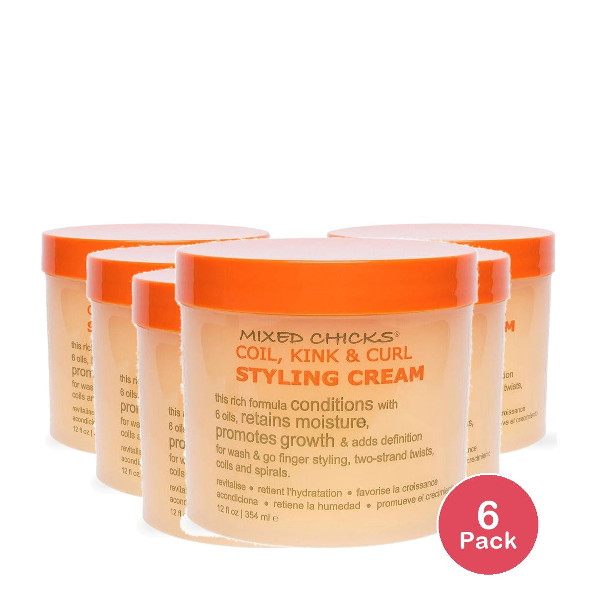 Mixed Chicks Coil Kink and Curl Styling Cream 12 Oz (Pack of 6)
