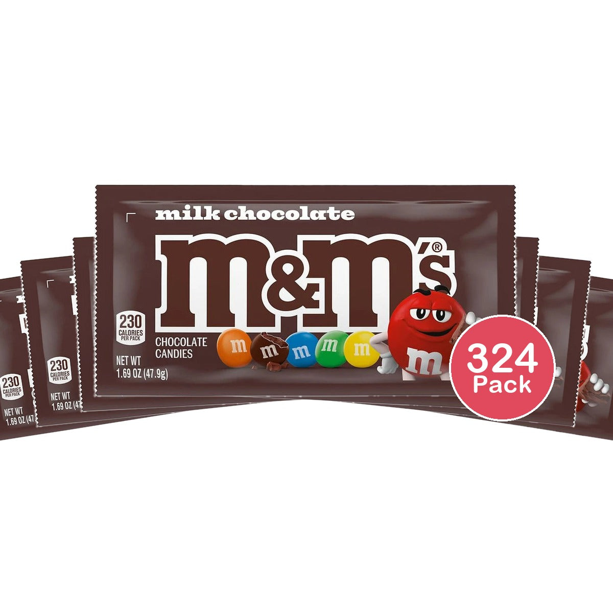 M&M's - Chocolate Candies - Milk Chocolate 1.69 Oz (Pack of 324)