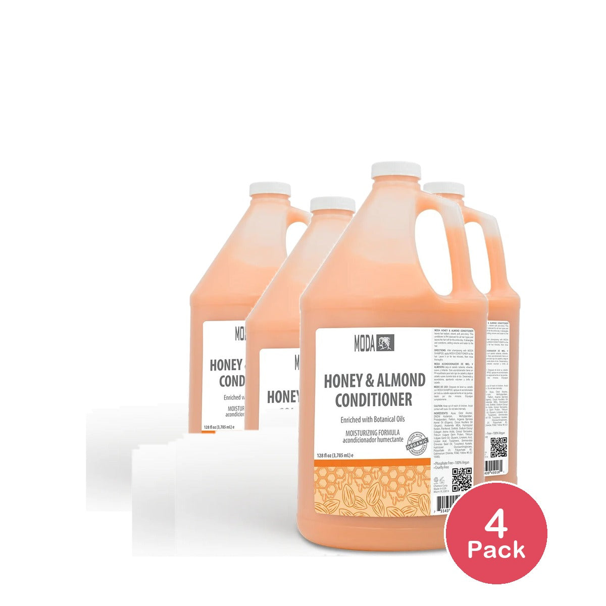 Moda Moisturizing Conditioner Honey Almond 128 Oz (Pack of 4)