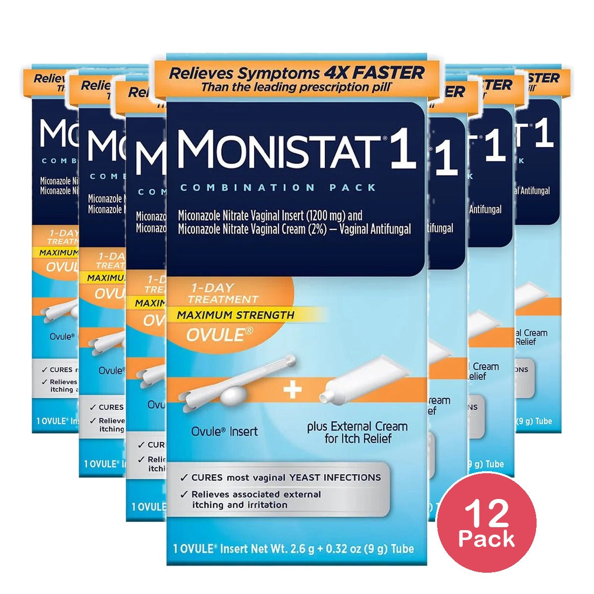 Monistat 1-Day Yeast Infection Treatment Combo (Pack of 12)