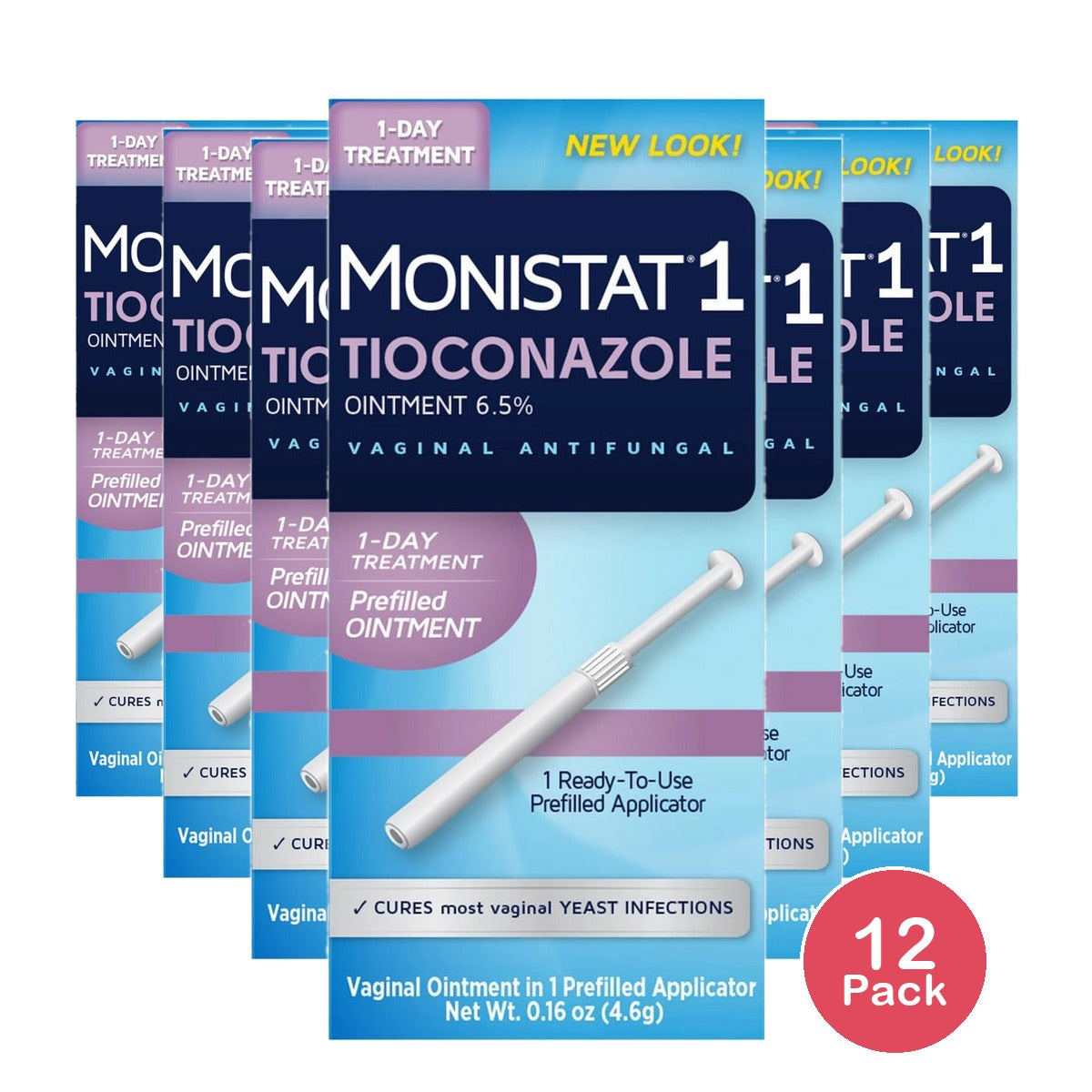 Monistat 1-Dose Yeast Infection Treatment 0.16 Oz (Pack of 12)