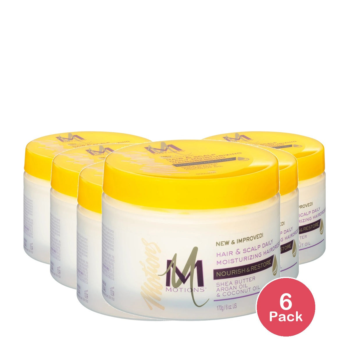 Motions Nourish & Restore Hair & Scalp Daily Moisturizing Hairdressing Jar (Pack of 6) 6 Oz