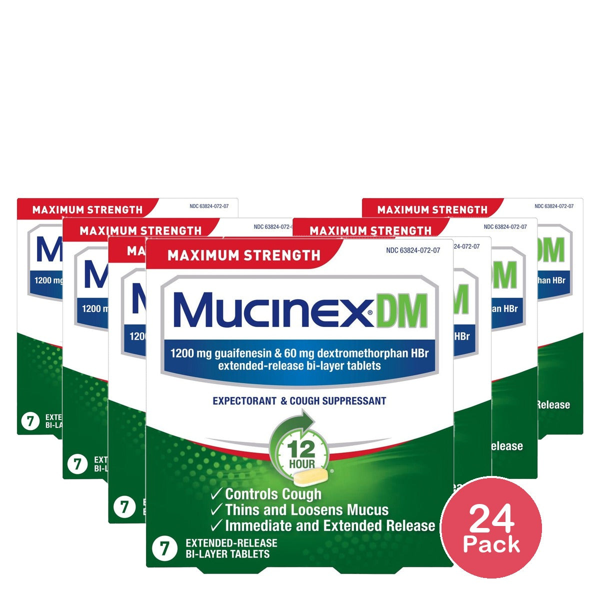 Mucinex DM Max Strength 12 Hr 7ct (Pack of 24)