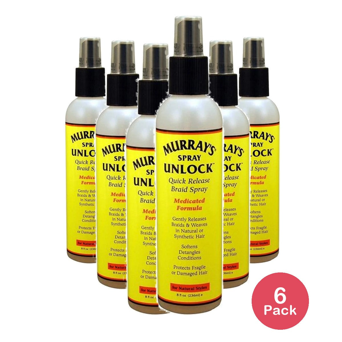 Murray's Sray Unlock Quick Release Braid Spray 8oz (Pack of 6)