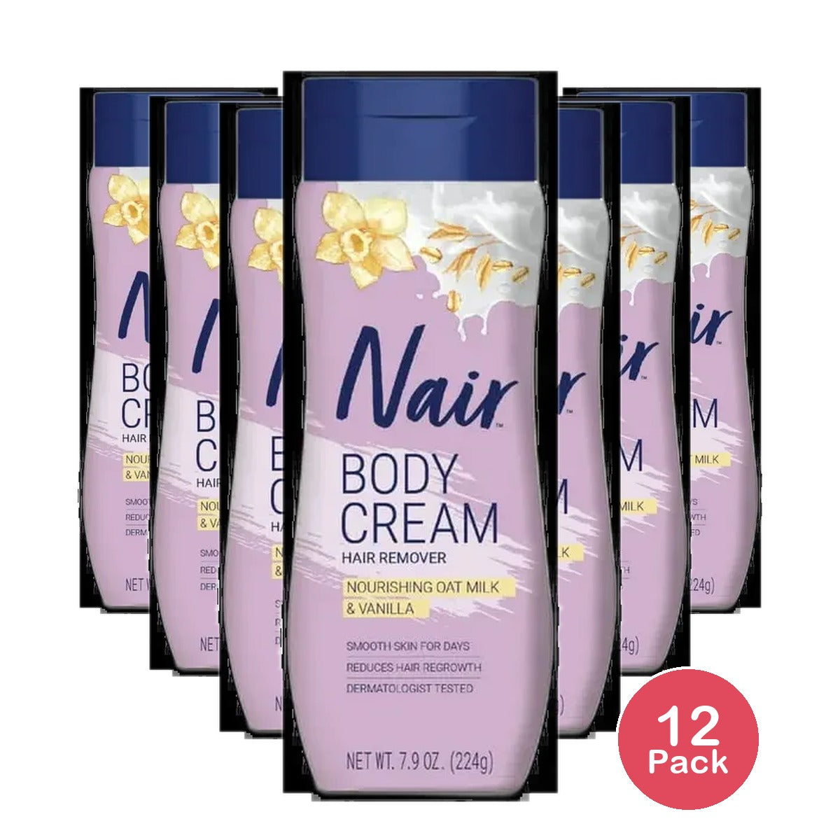 Nair Hair Remover Body Cream Nourish Oat Milk Vanilla 7.9 oz (Pack of 12)