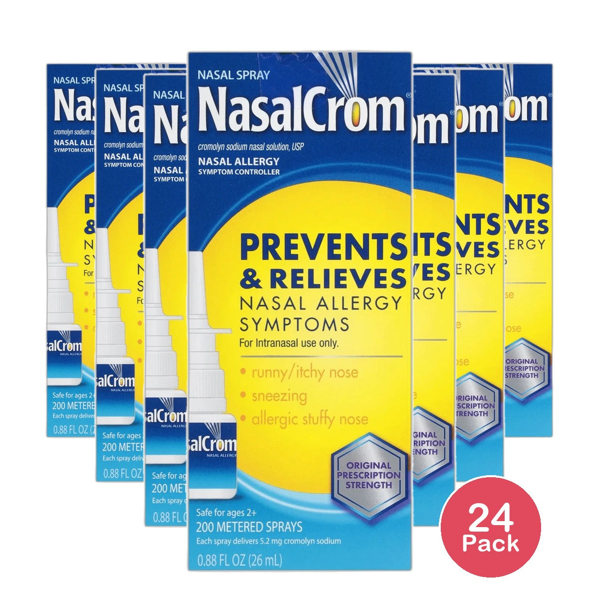 NasalCrom Nasal Allergy Symptom Controller Nasal Spray 0.88Oz (Pack of 24)