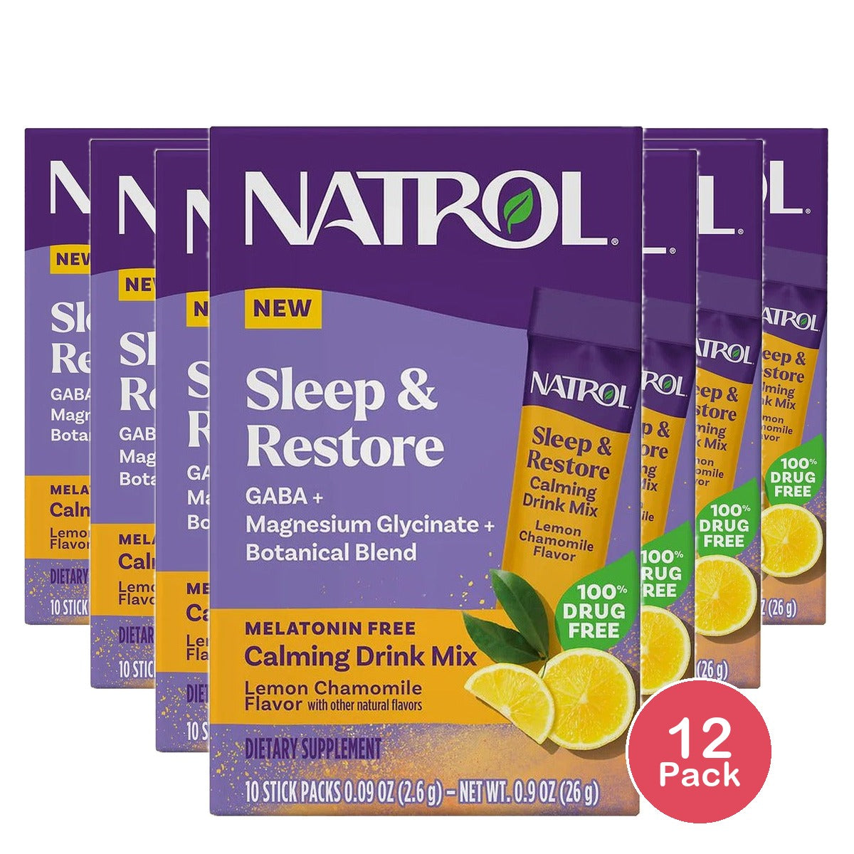 Natrol Sleep & Restore Calming Drink Mix (Pack of 12)