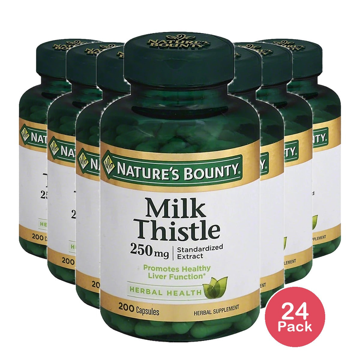 Nature's Bounty Milk Thistle Capsules 250 Mg 200 Ct 0.39 Oz (Pack Of 24)