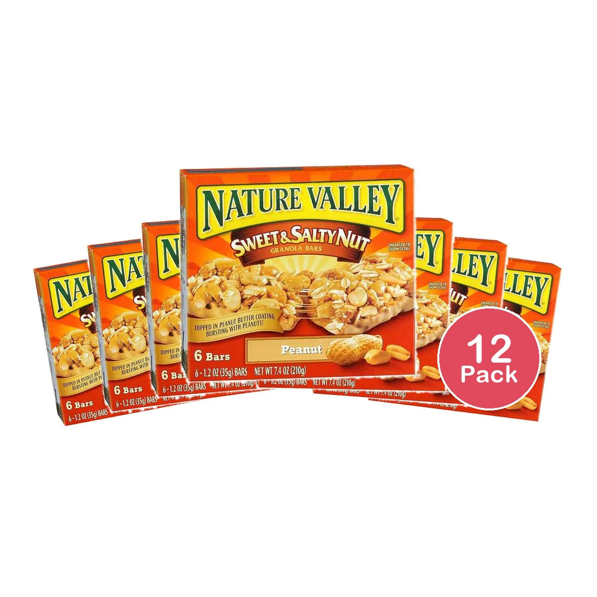 Nature Valley Granola Bars Sweet and Salty Nut Peanut 6 Bars 7.2 oz (Pack of 12)