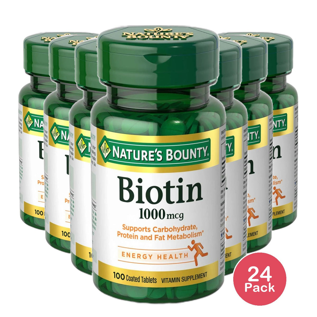 Natures Bounty Biotin 1000 Mcg High Potency Tablets100 Ea (Pack of 24)
