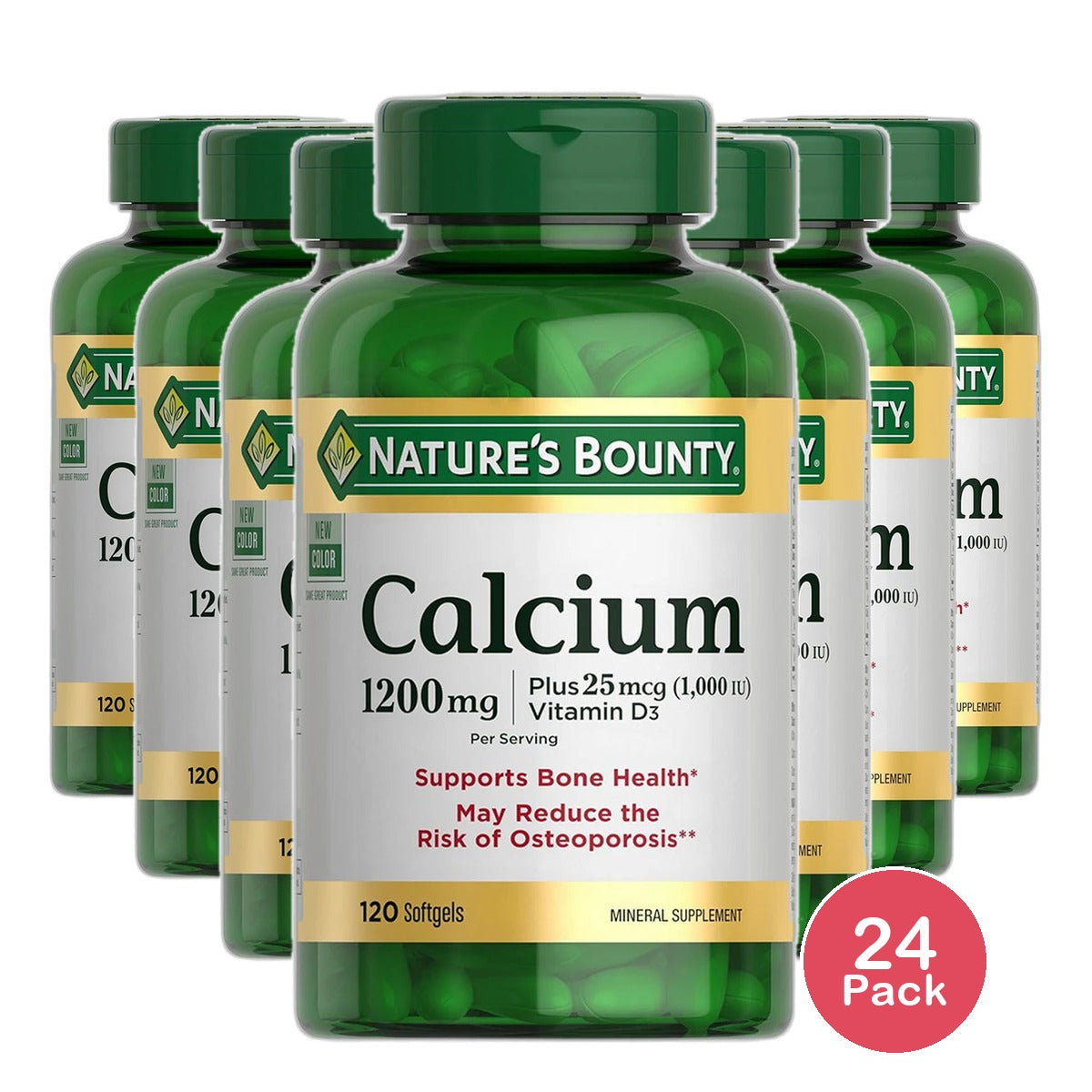 Natures Bounty Calcium 1200 Mg Plus Vitamin D Softgels 12.63Oz (Pack of 24)