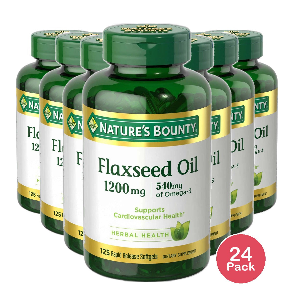 Natures Bounty Flaxseed Oil 1200 Mg Omega 3 Softgels100 Ea 6.4Oz (Pack of 24)