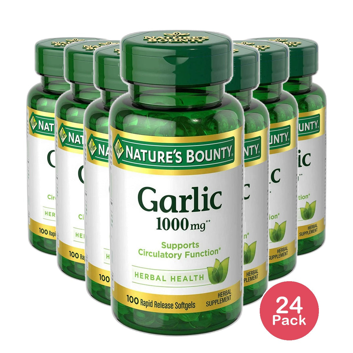 Natures Bounty Garlic Extract 1000Mg Softgels For Circulatory Function 1.77Oz (Pack of 24)