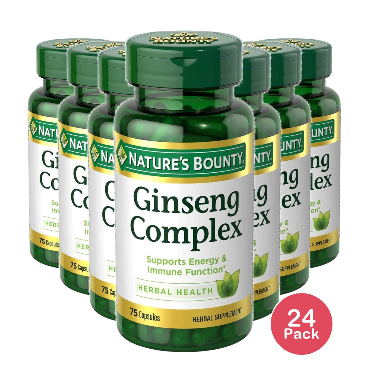 Nature's Bounty Ginseng Complex 75 Capsules (Pack of 24)