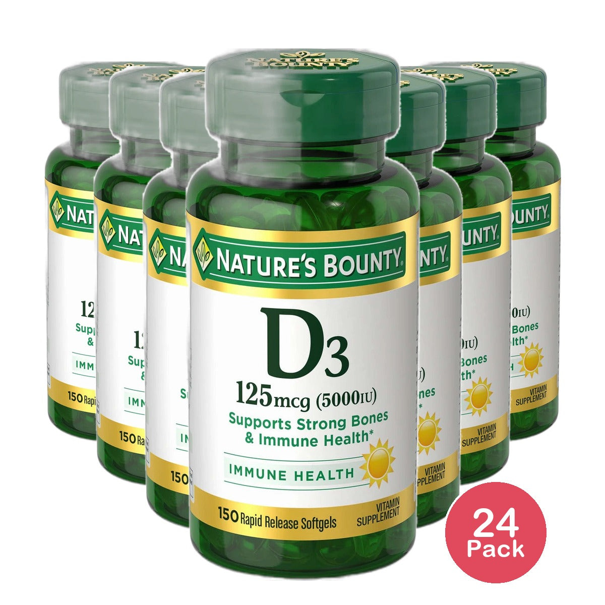 Natures Bounty Maximum Strength Vitamin D5000 Iu Softgels100 Ea 2.4Oz (Pack of 24)