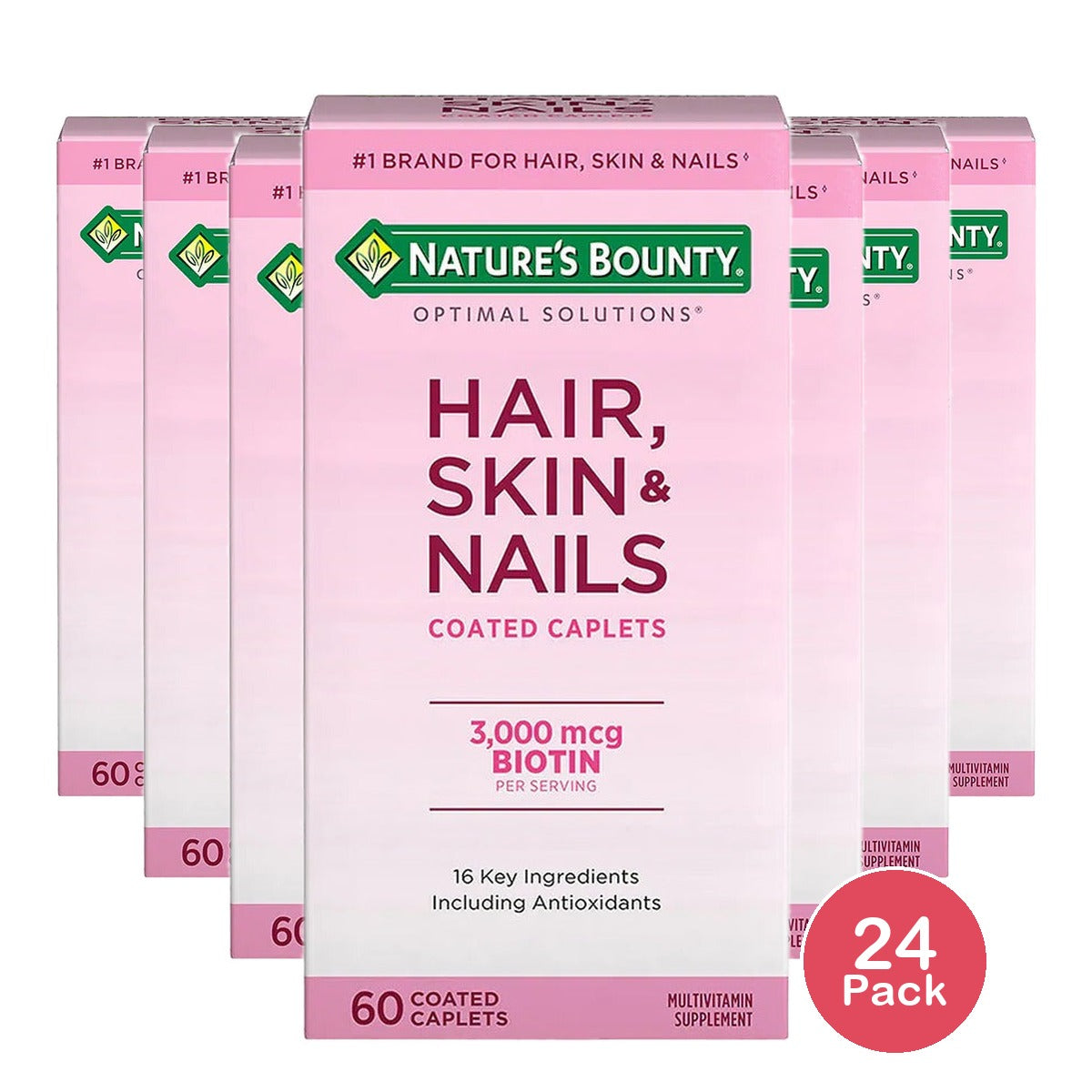 Nature's Bounty Optimal Solutions Hair Skin & Nail 60 Ct (Pack of 24)