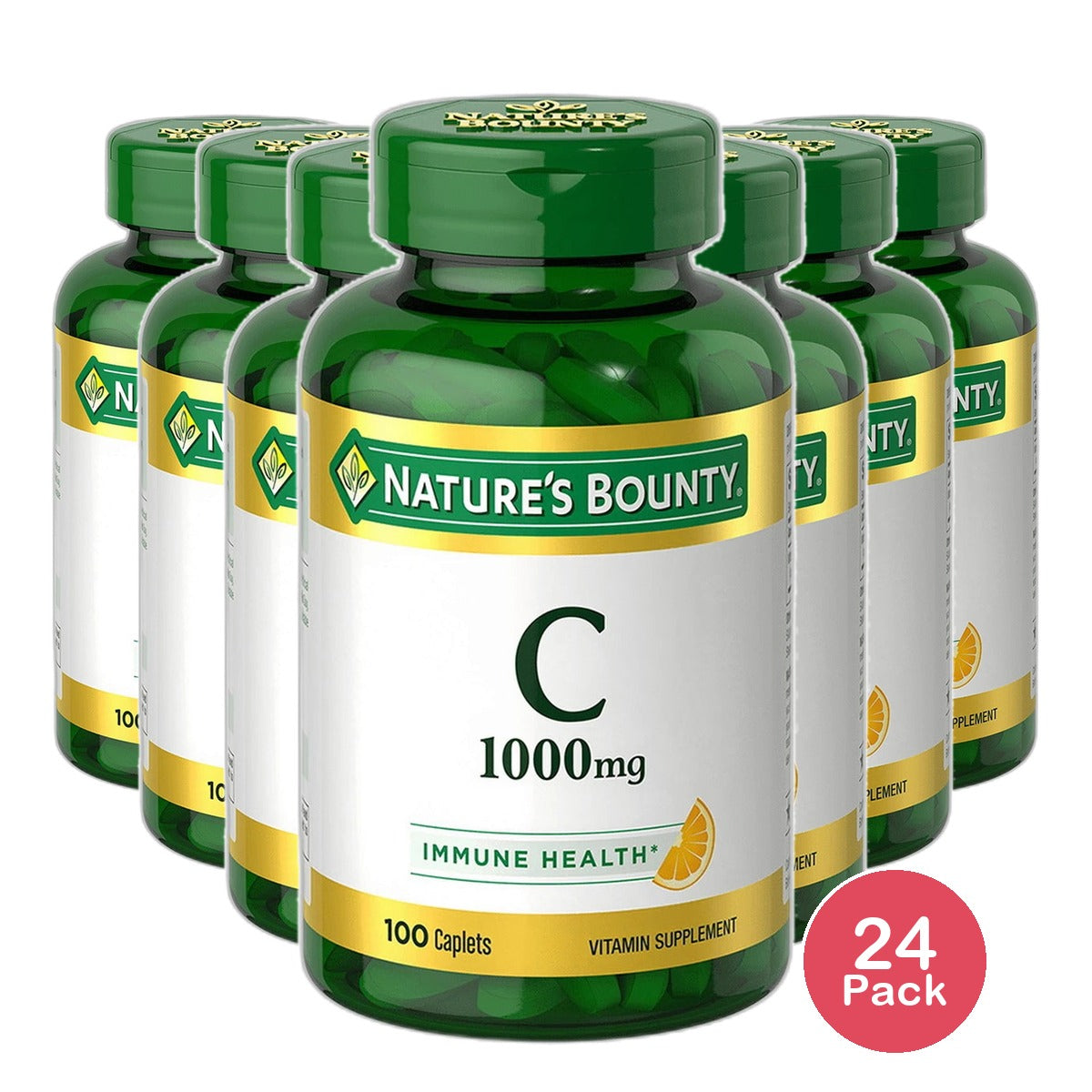 Natures Bounty Pure Vitamin C 1000Mg Caplets 4.8Oz (Pack of 24)