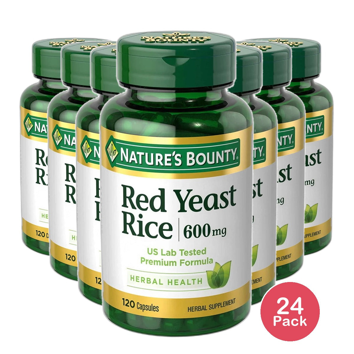 Natures Bounty Red Yeast Rice 600 Mg Capsules120 Ea 4Oz (Pack of 24)