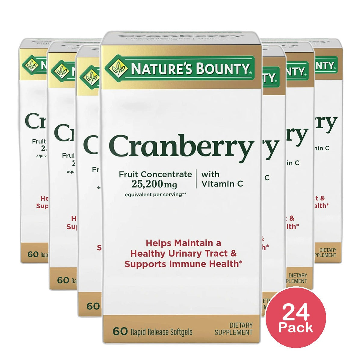 Natures Bounty Triple Strength Natural Cranberry With Vitamin C Softgels60 Ea (Pack of 24)