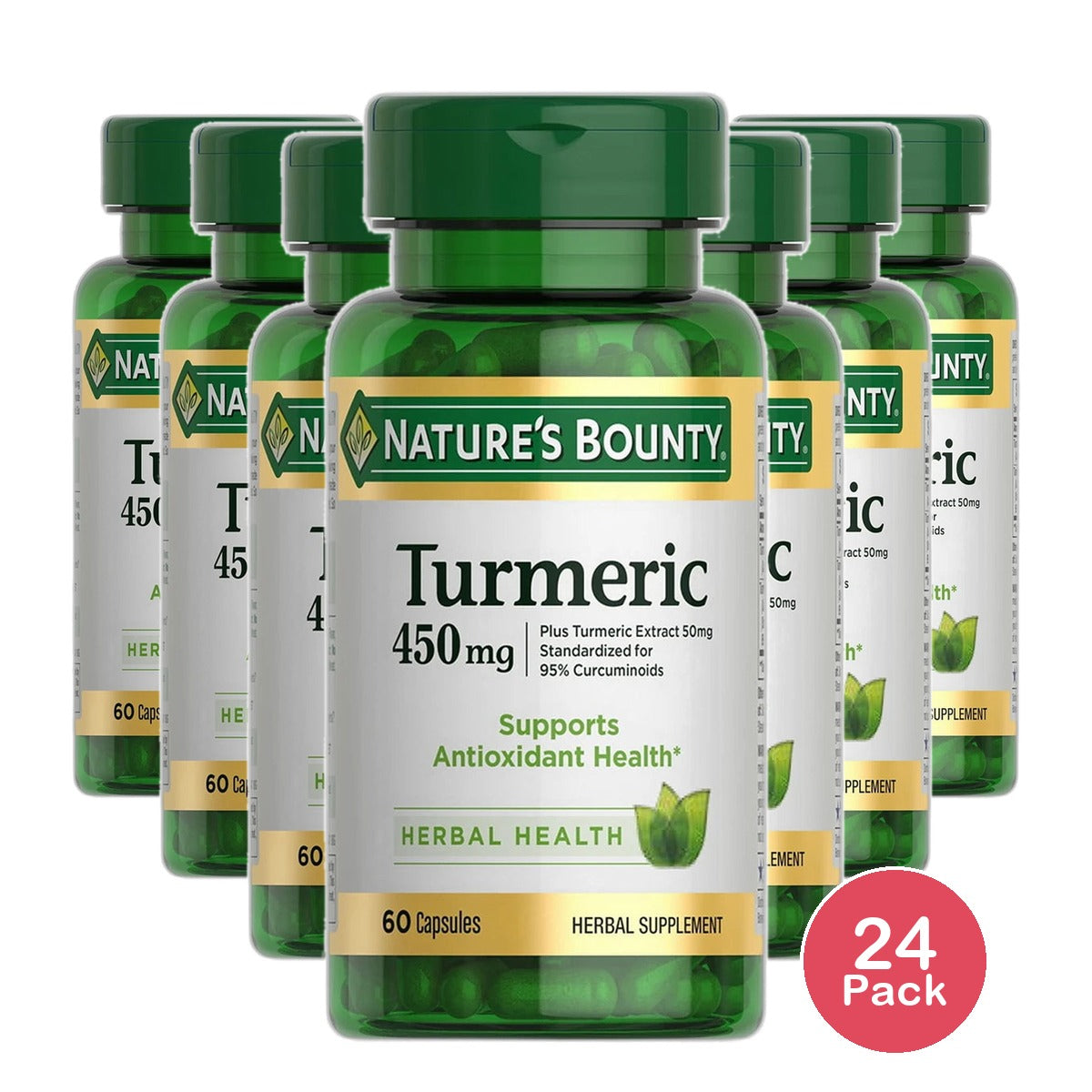 Natures Bounty Turmeric 450 Mg Capsules For Immune Suppport60 Ea 7.76Oz (Pack Of 24)