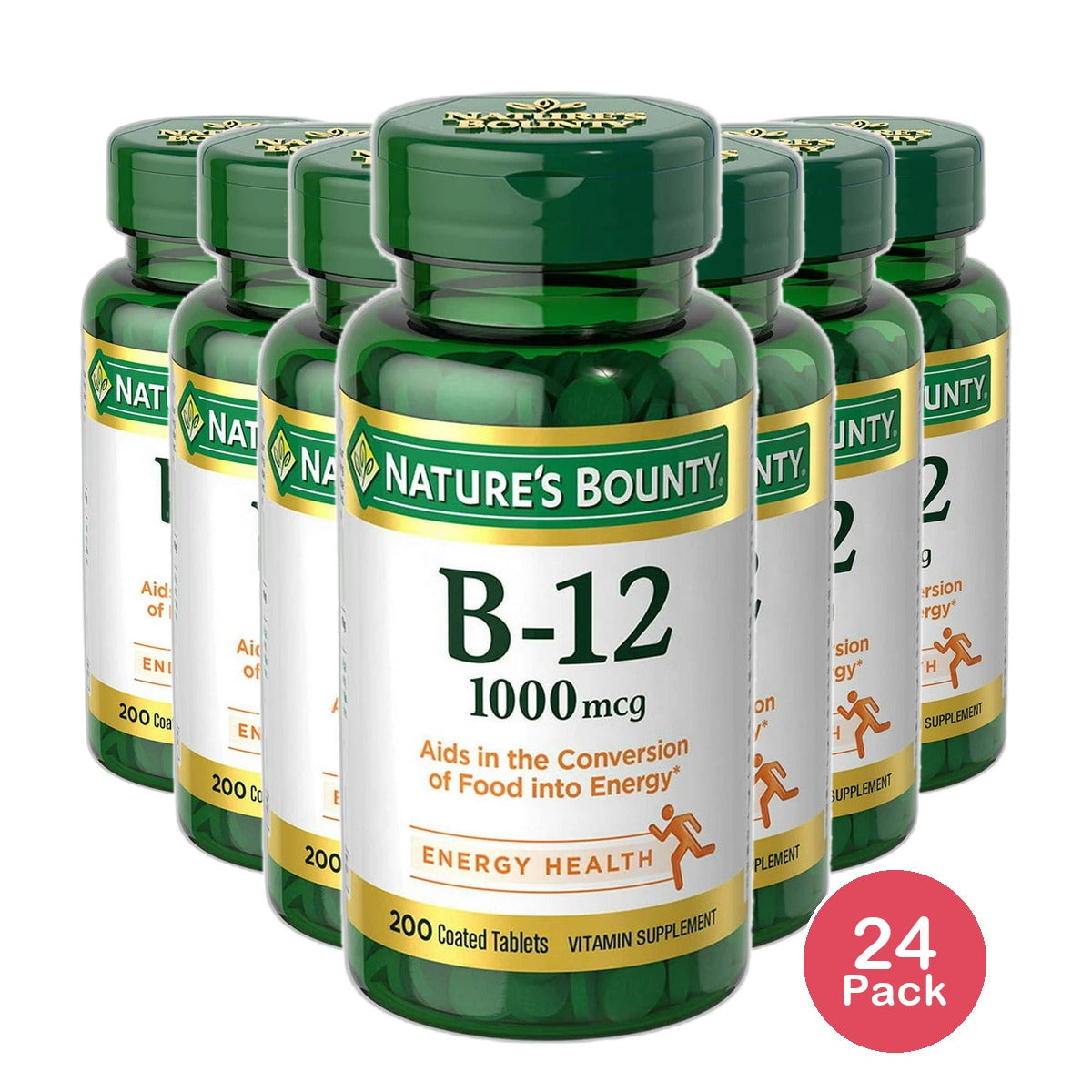 Natures Bounty Vitamin B-12 1000 Mcg Tablets Value Size 4.48Oz (Pack of 24)