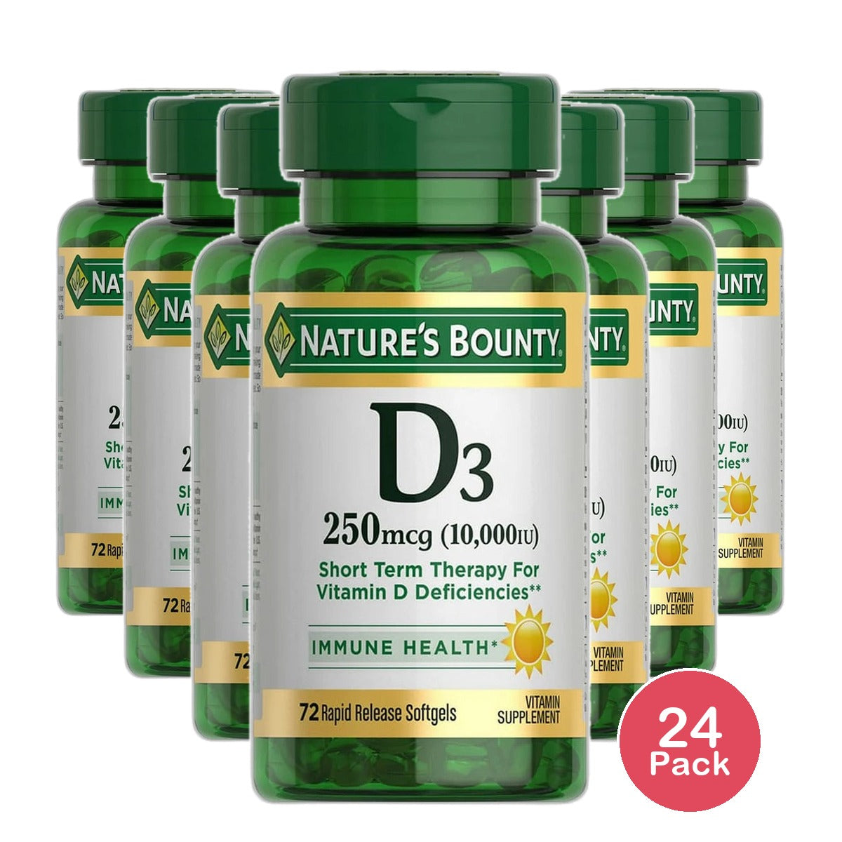 Natures Bounty Vitamin D3 1000 Iu Softgels60 Ea (Pack of 24)