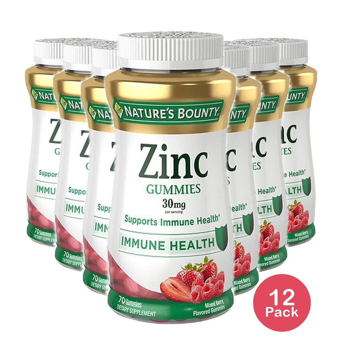 Nature?s Bounty Zinc 30 mg ? 70 Count Gummies 9.12oz (Pack of 12)