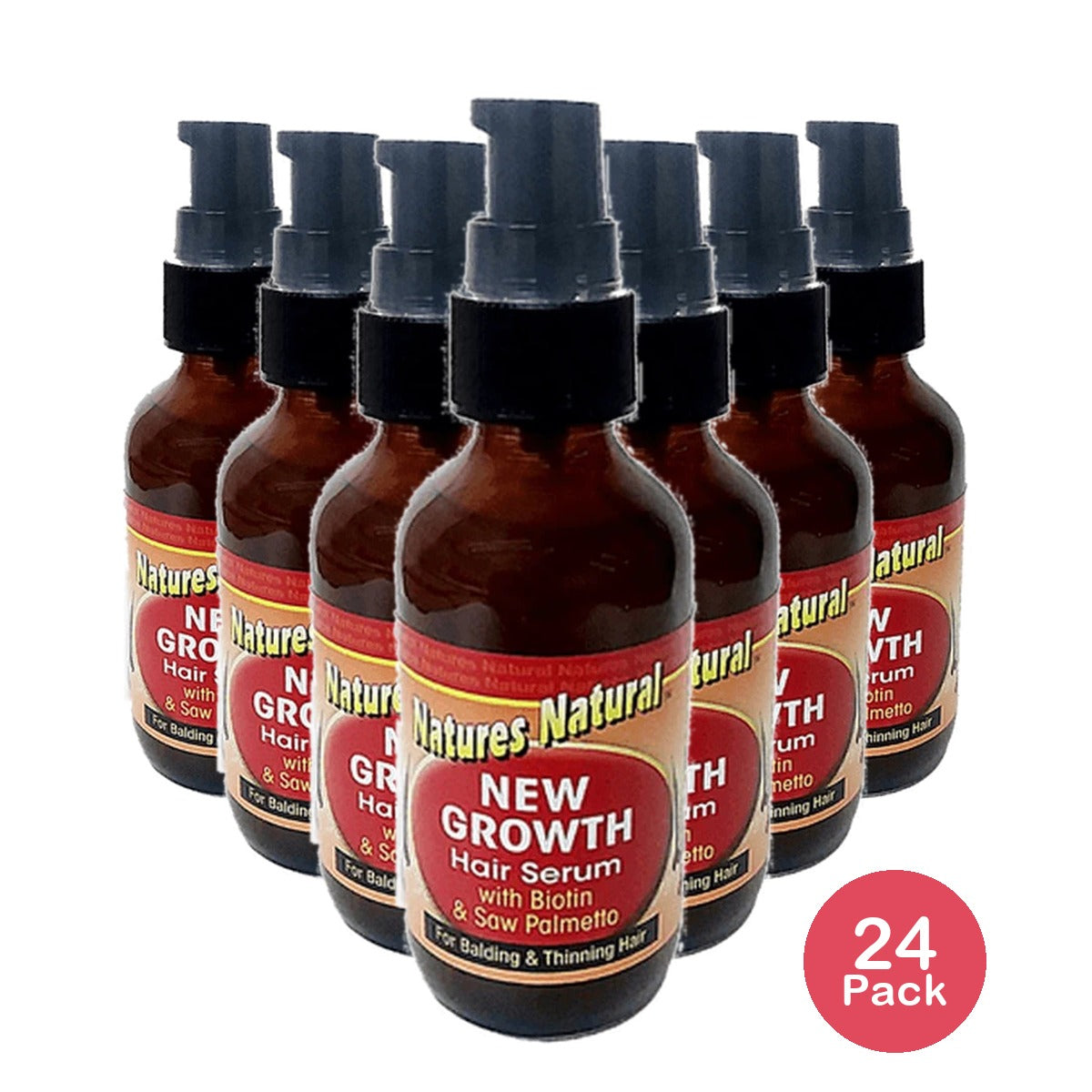 Natures Natural New Growth Hair Serum with Biotin & Saw Palmetto Net.Wt. 2 oz (Pack of 24)