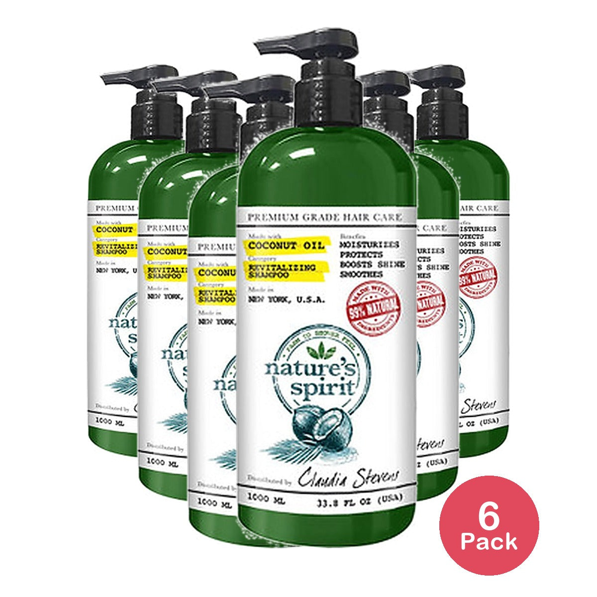 Nature's Spirit Coconut Shampoo 33 Oz (Pack of 6)