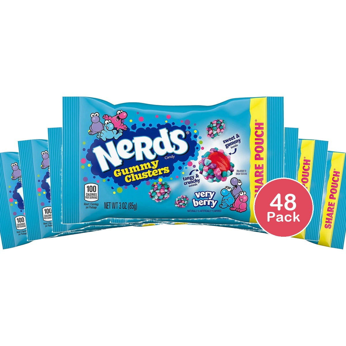 Nerds Gummy Clusters Very Berry 3 Oz (Pack of 48)
