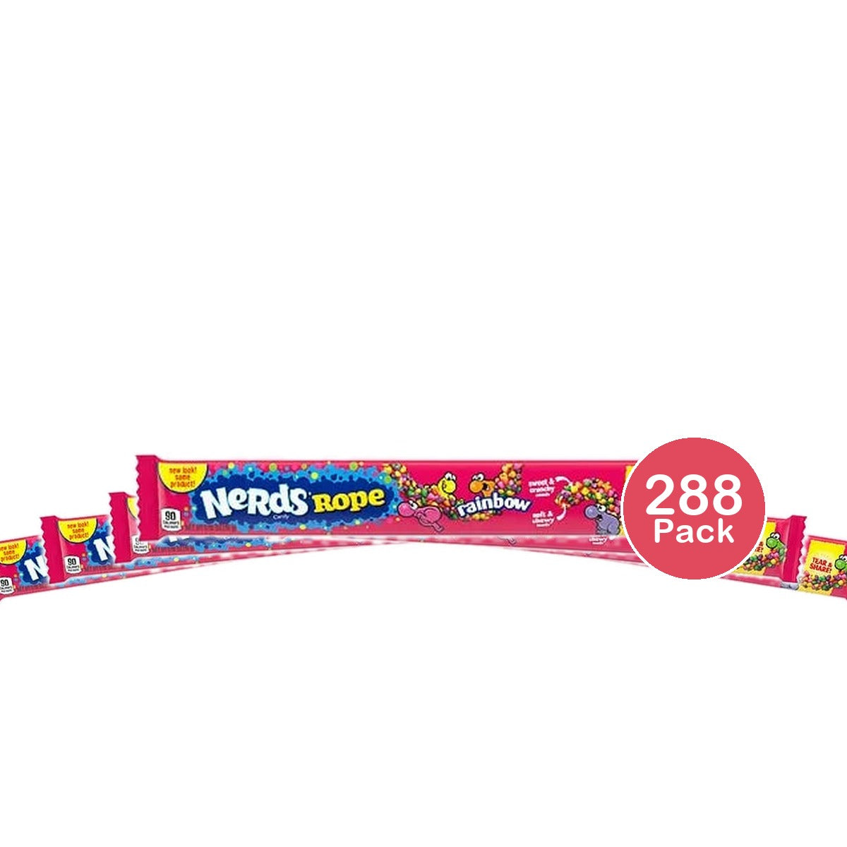Nerds Rope Gummy & Crunchy Rainbow Candy 0.92 Oz 24 Ea (Pack of 288)