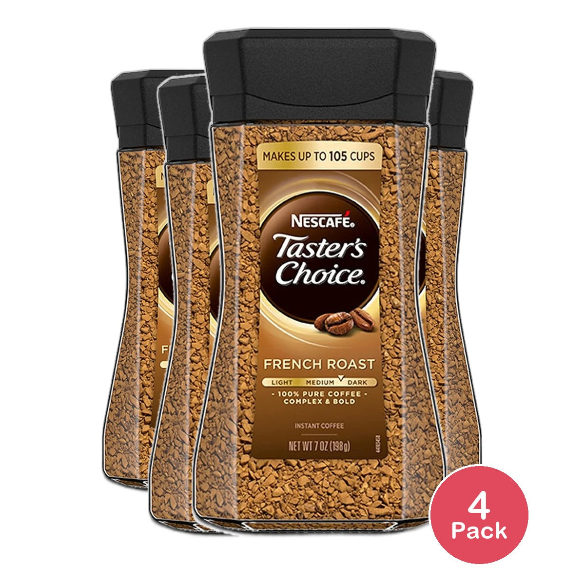 Nescafe Taster's Choice Instant Coffee French Roast 7Oz (Pack of 4)