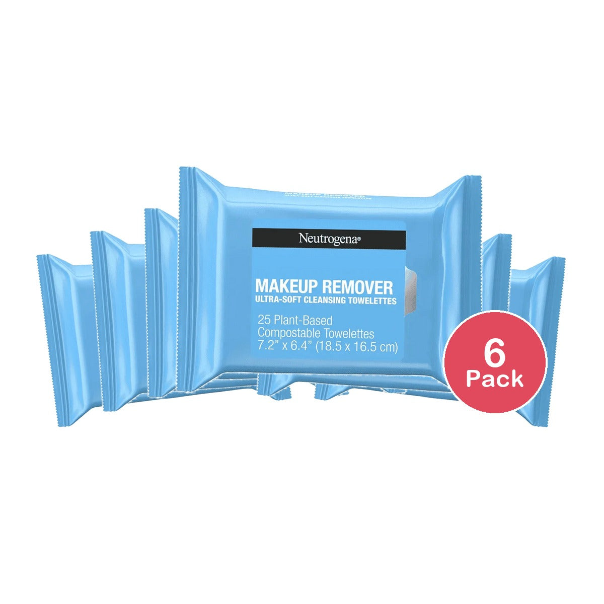 Neutrogena Makeup Remover Cleansing Towelettes Refill Pack 8.16Oz (Pack of 6)