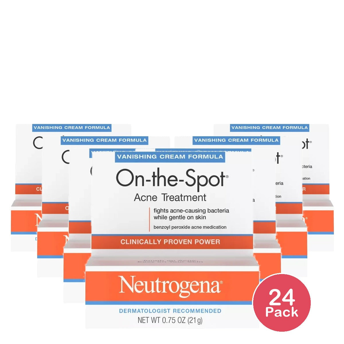 Neutrogena On-The-Spot Acne Treatment 2.5% Benzoyl Peroxide 0.75 Oz (Pack of 24)