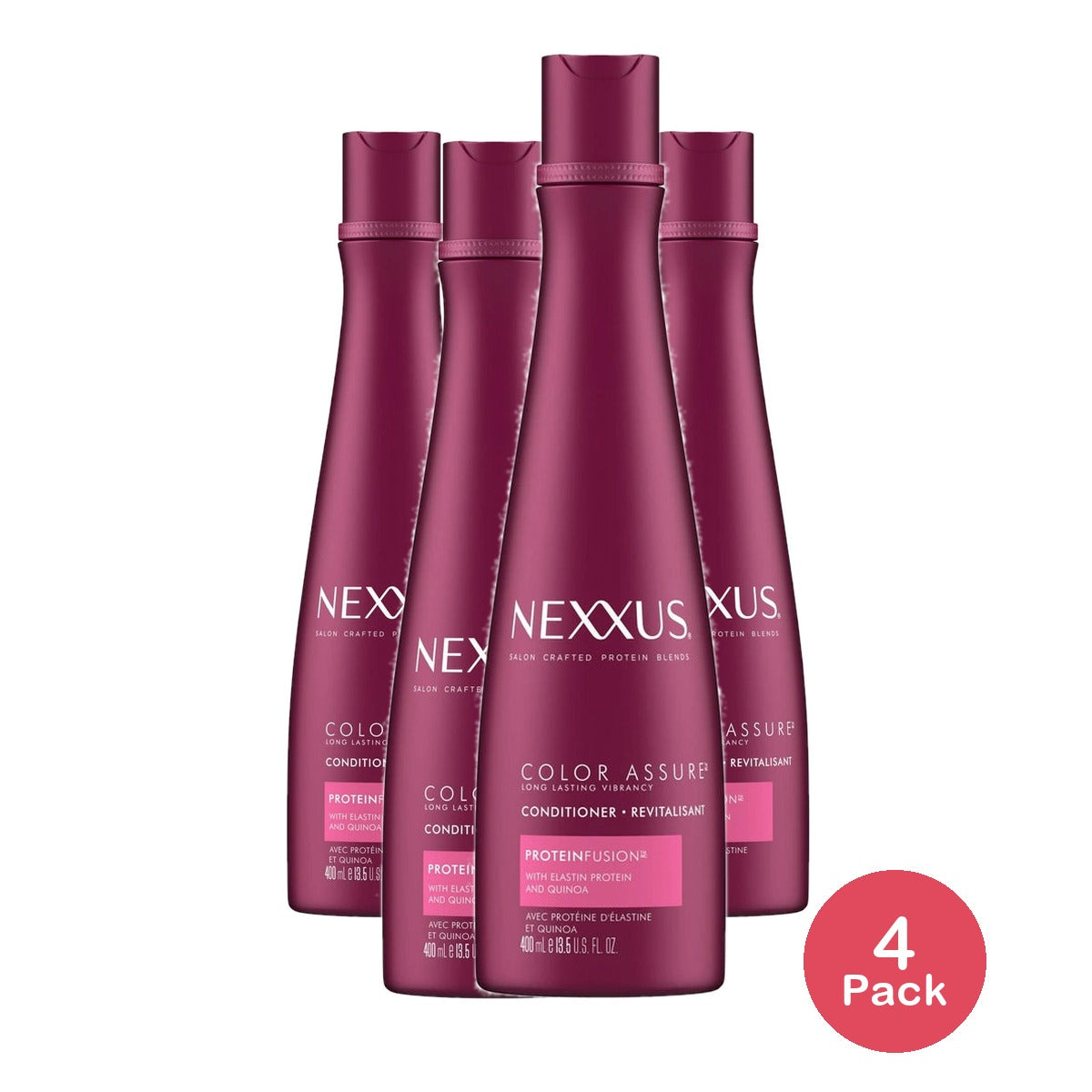 Nexxus Color Assure Conditioner for Color-Treated Hair with Elastin Protein and 13.5 fl OZ (Pack of 4)