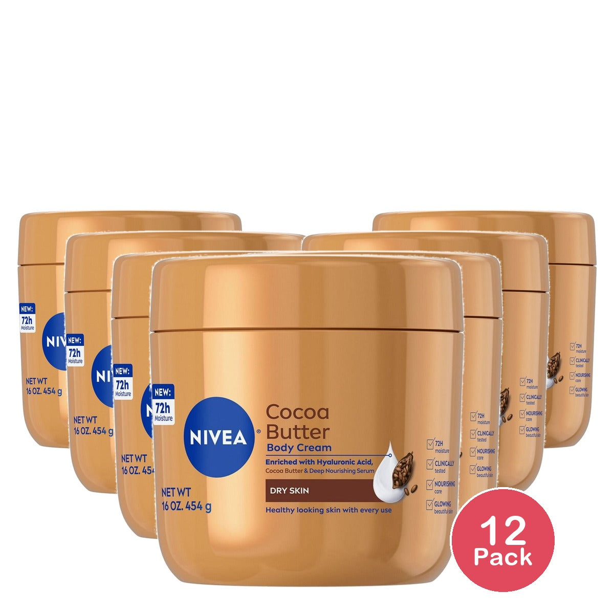 NIVEA Cocoa Butter Body Cream 16 Oz (Pack of 12)