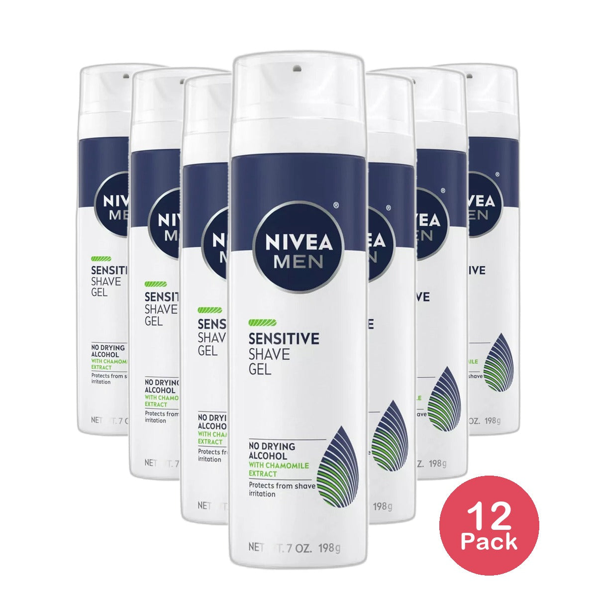 Nivea For Men Shaving Gel Sensitive 7Oz (Pack of 12)