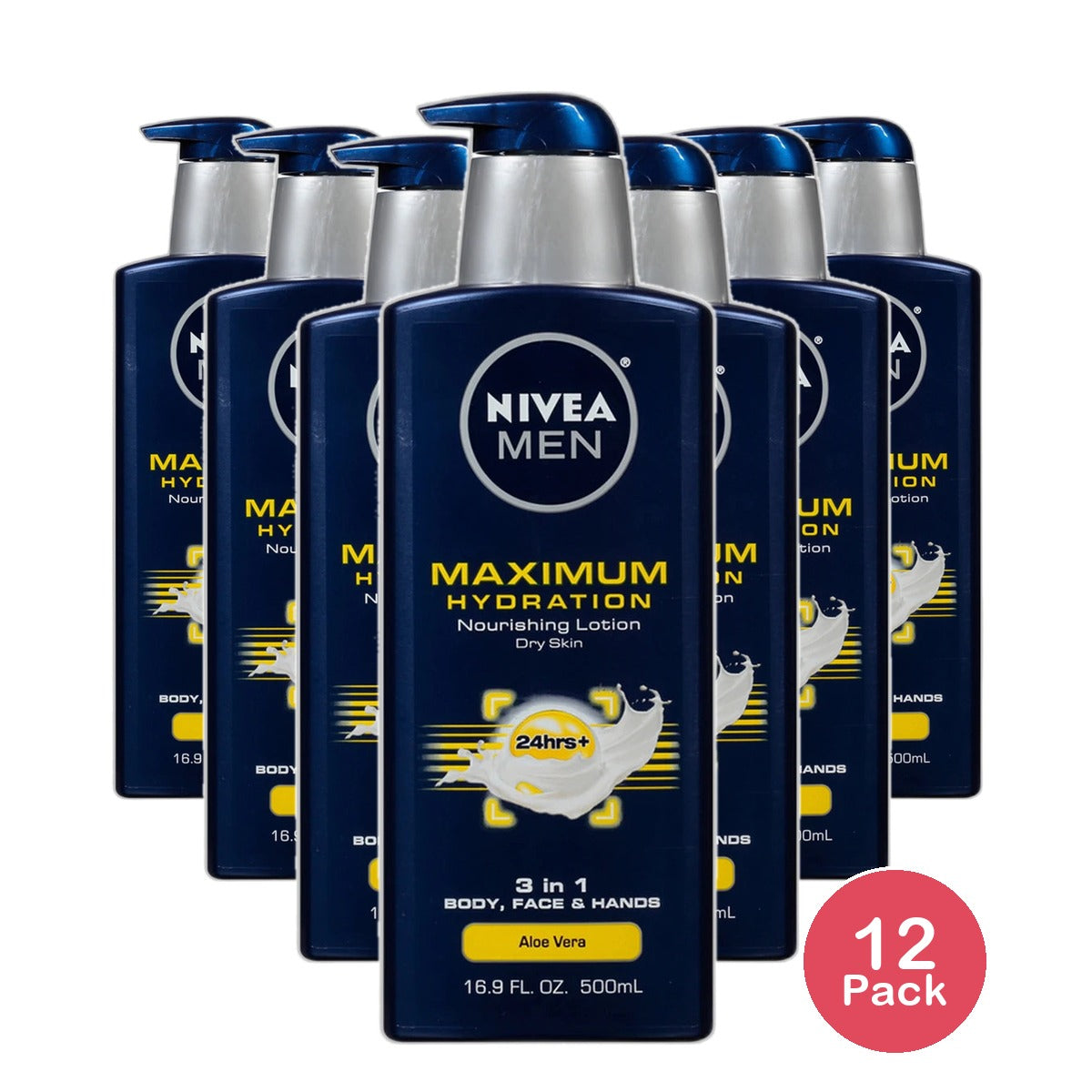 Nivea Men Maximum Hydration 3 in 1 Nourishing Lotion 16.9Oz (Pack of 12)